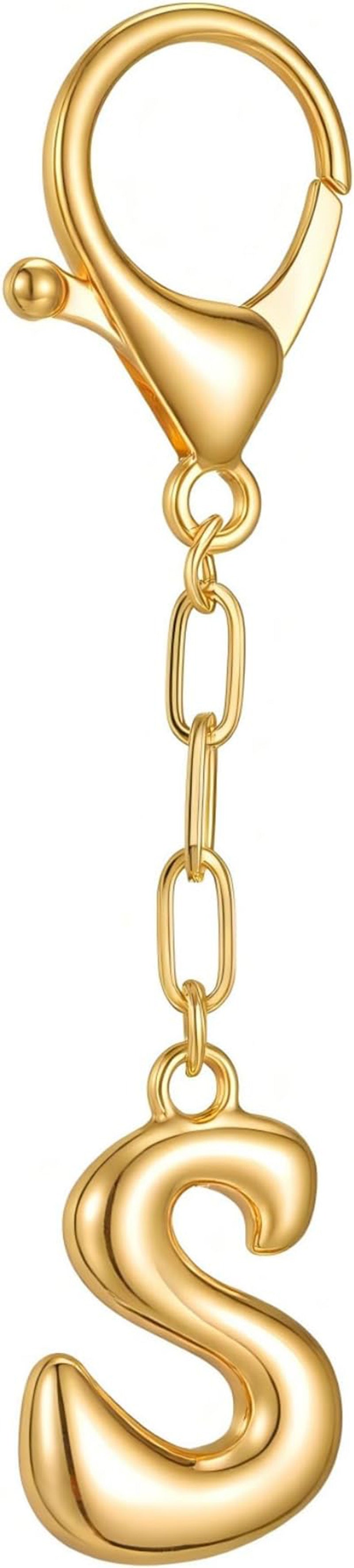 Wholesale 26 Gold Alphabet Letter Keychains Set Stylish Bag Charm Decorative Metal Key Rings For DIY Craft Gift And Boutique Resale