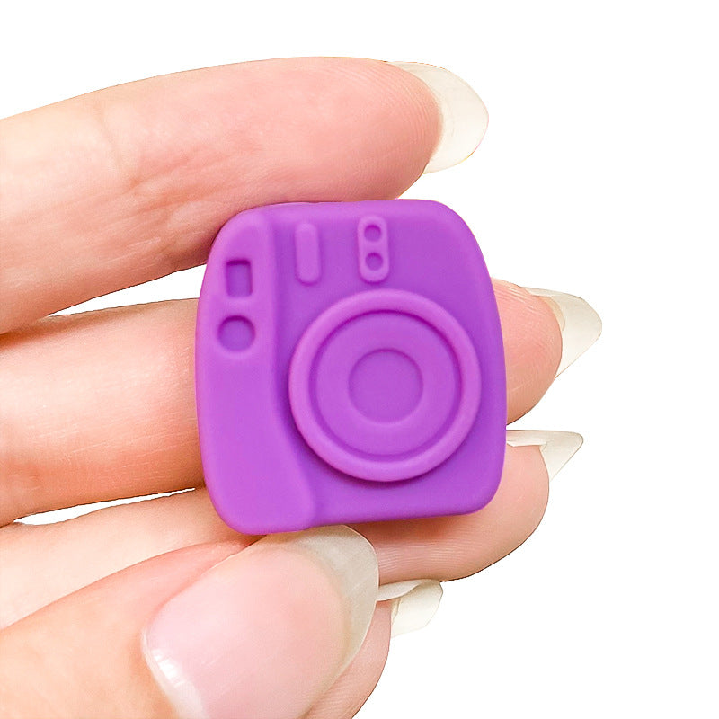 Wholesale 10pcs Solid Color Simulation Camera Beads Irregular Silicone Loose Beads DIY Accessories Focal Beads ACC-BDS-WDX224