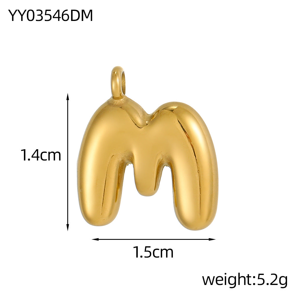 Wholesale Stainless steel bubble letter pendant necklace accessories
