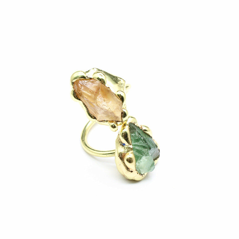 Wholesale natural stone fashion crystal stone ring