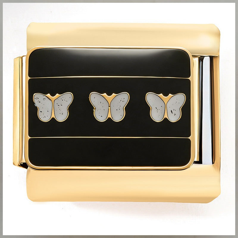 Wholesale 9mm Italian Charm Starter Bracelets DIY square Single Section Creative Stainless Steel Composable Bracelet