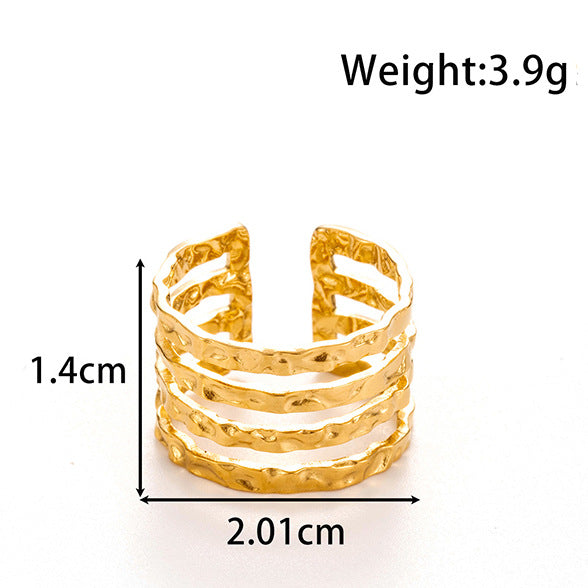 Wholesale Titanium Steel line pleated metal personality  opening adjustable bracelet