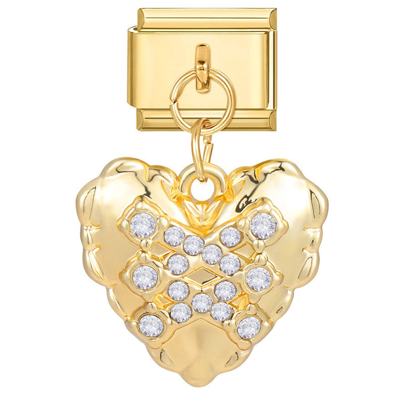 Wholesale Italian Charm Bracelet 9mm DIY Splicing Heart Pendant Titanium Steel Composable Bracelet