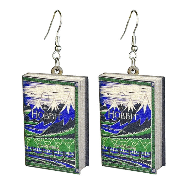 Wholesale 2 Pairs/pack Retro Reading Day Earrings Temperament Forest Wood Earrings ACC-ES-HY154