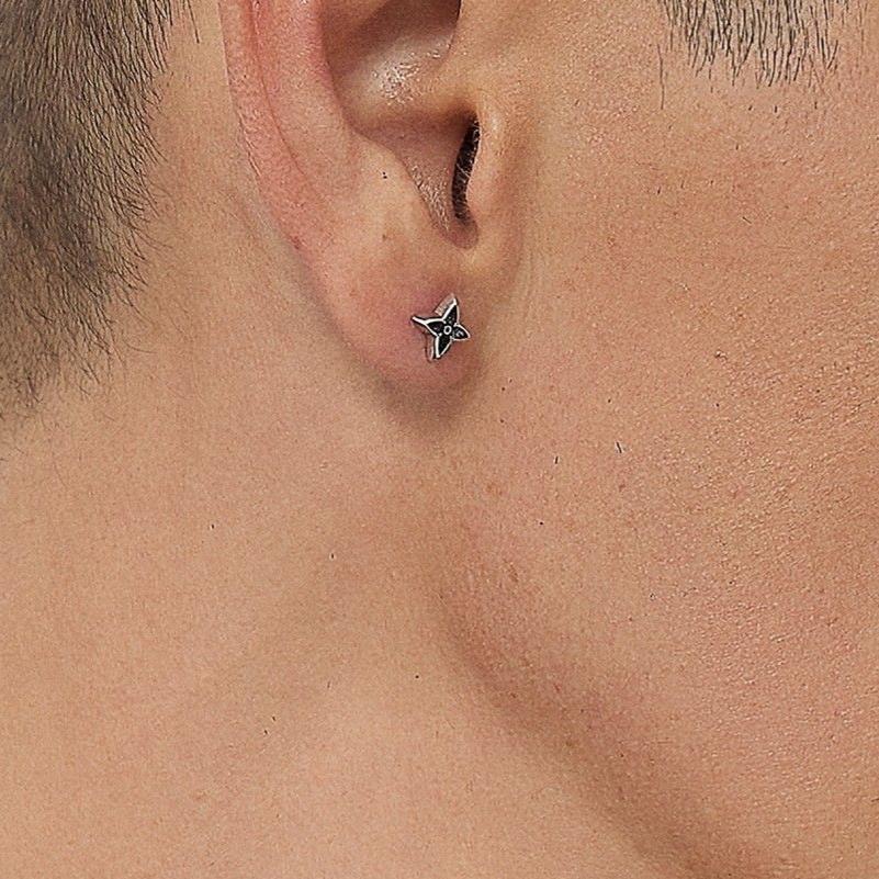 Wholesale Stylish Men' s Clover Leaf Earrings Copper Epoxy Resin Jewelry Accessory Gift Boutique Resale