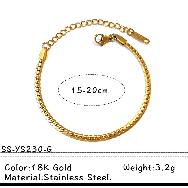 Wholesale Stainless steel bracelet with 18K gold plating,  geometric square and heart shape.