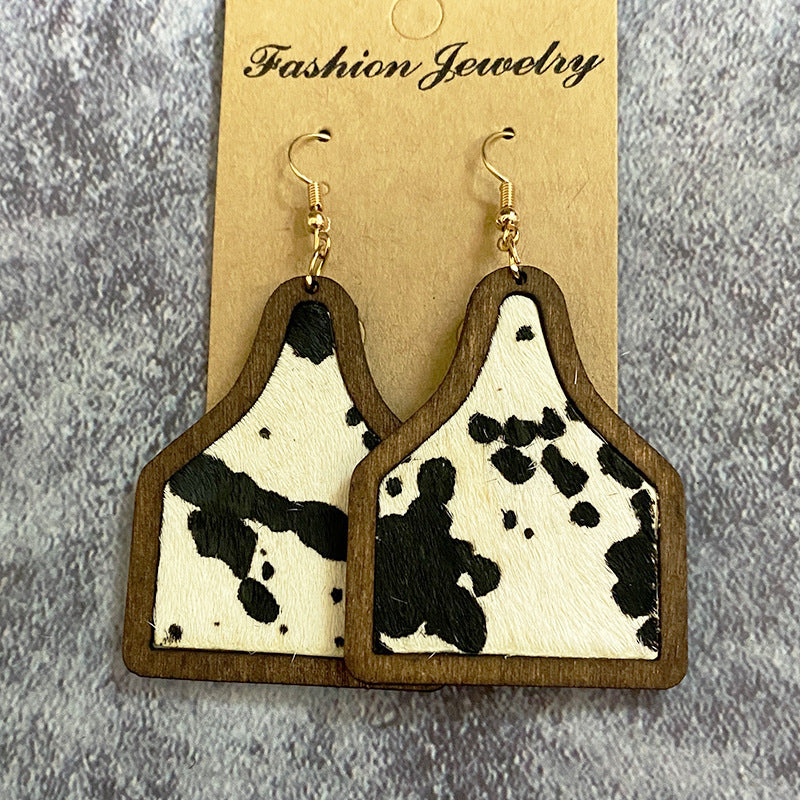 Boucles d'oreilles en bois Western Leopard Western Léopard