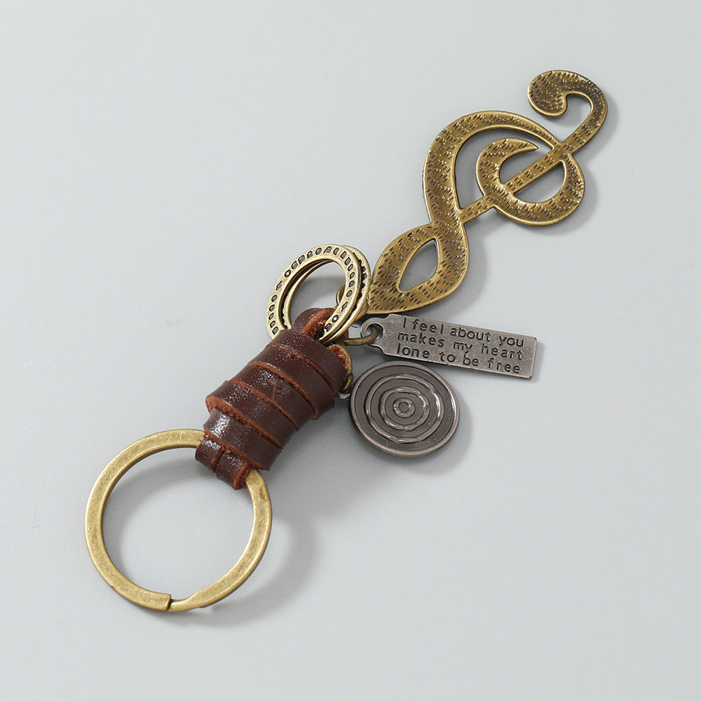 Wholesale  Hand-Woven Retro Alloy Notes Keychain