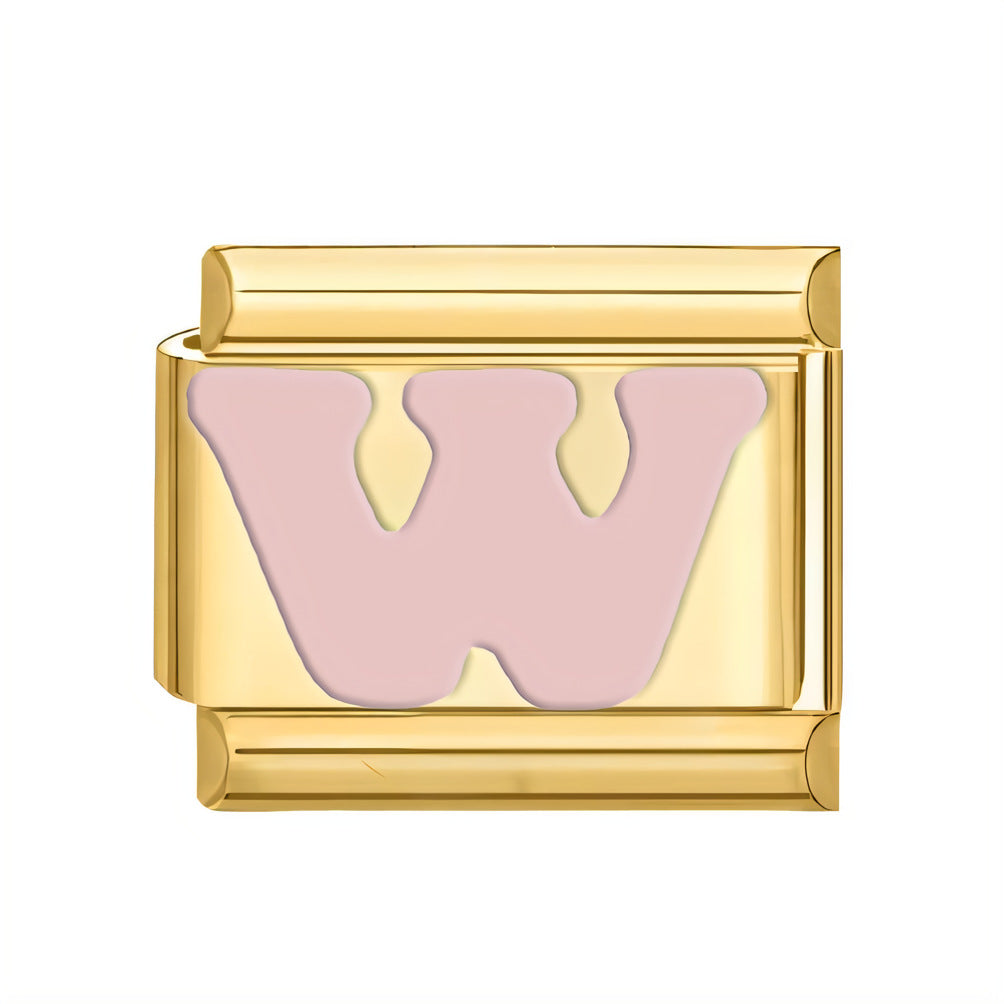 Wholesale ltalian Charms DlY Composable Bracelet Letter Module Stainless Steel DlY Bracelet