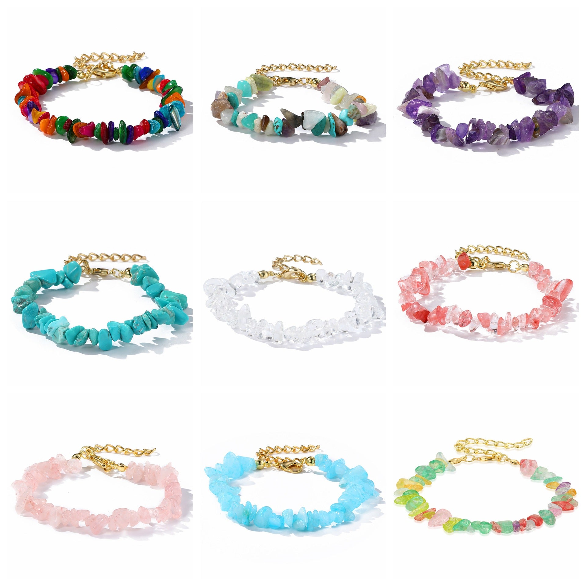 Wholesale  Bohemian colored gravel bracelet
