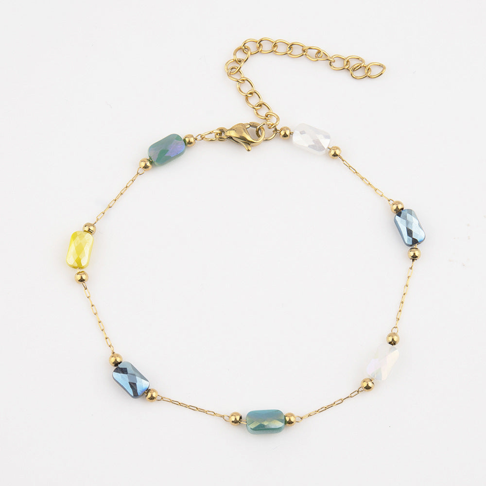 Wholesale Daisy Sunflower Titanium Steel Bracelets Epoxy Bracelet ACC-BT-Ruix002