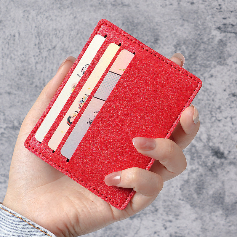Wholesale PU Card Holder Urban Minimalist Ultra Thin Anti Magnetic Card Case Everyday Carry For Men Women Fashion Accessory Black