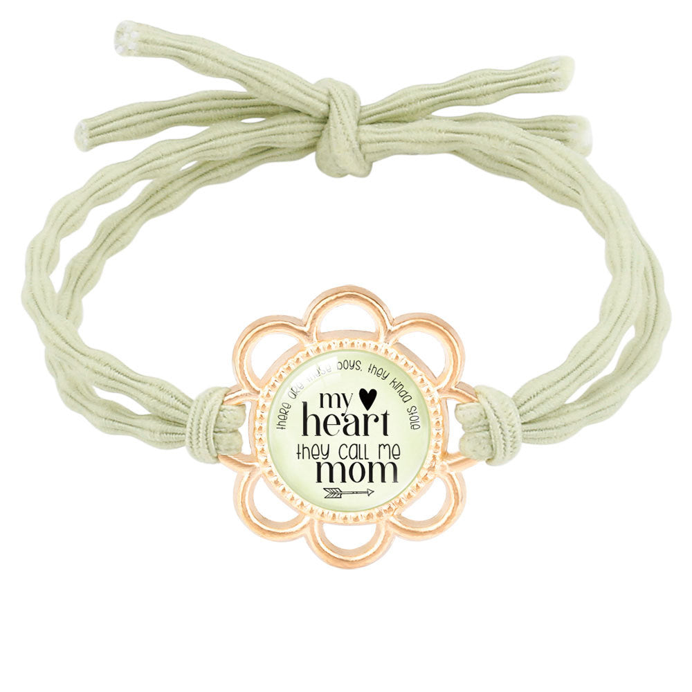 Wholesale mother's day jewelry hair rope bracelet dual-purpose alloy Mom