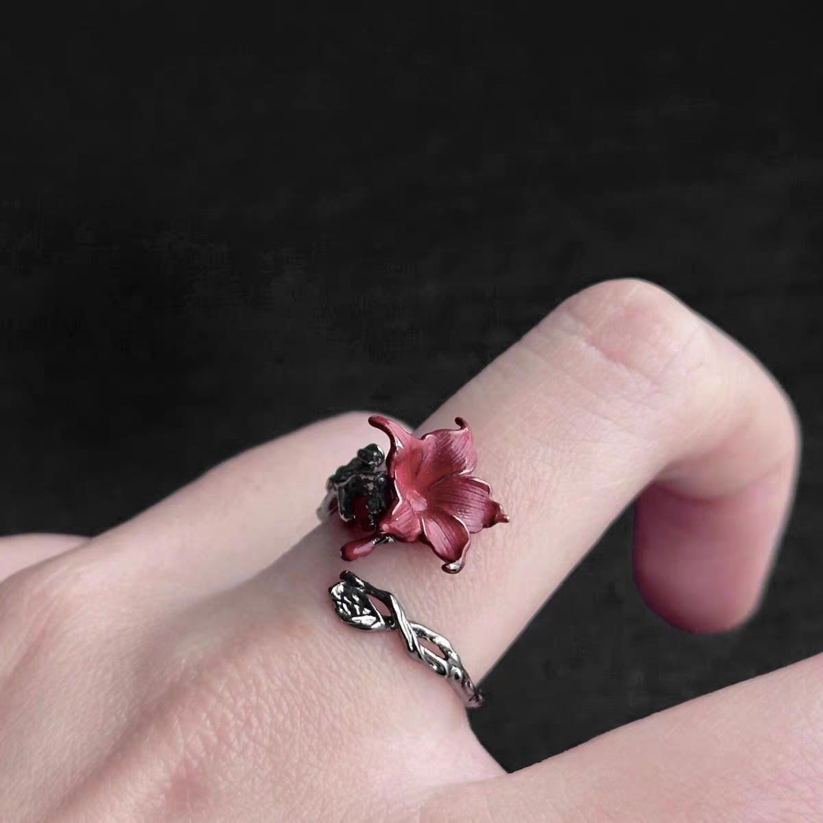 Wholesale Dark Gothic Mandala Adjustable Ring Alloy Electroplated Jewelry Accessory