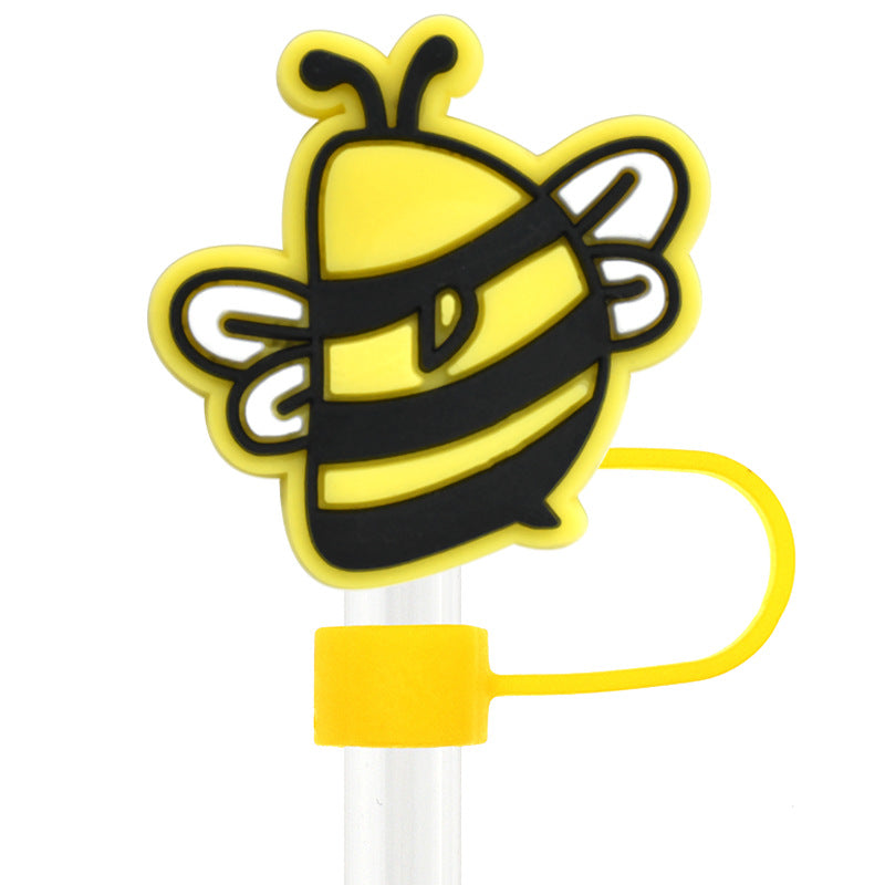 Wholesale Random 100pcs Bee Letters 10mm Straw Tube Cap ACC-SCR-RYY068