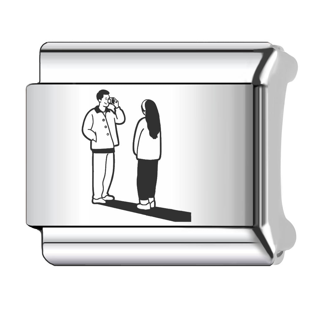 Wholesale Italian Charm Bracelet 9mm DIY Splicing Couple Love Stainless Steel Composable Bracelet