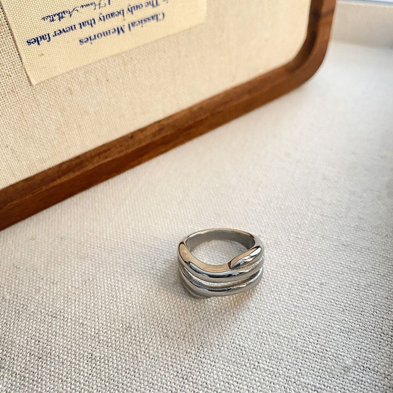 Wholesale Round Titanium Steel Rings Light Luxury Rings ACC-RS-Yuxi003