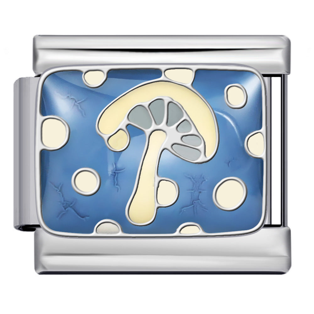 Wholesale 5pcs Italian Charm Bracelet 9mm DIY Splicing Colorful Pattern Stainless Steel Composable Bracelet