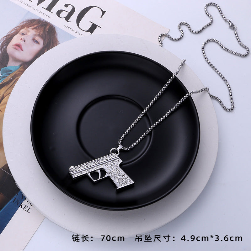 Wholesale Alloy Pistol Necklace for Men Trendy Fashion Accessory Hip Hop Gift