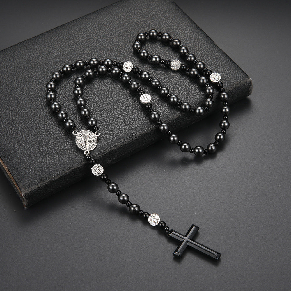 Wholesale Black Volcanic Stone Black Gallstone Necklace