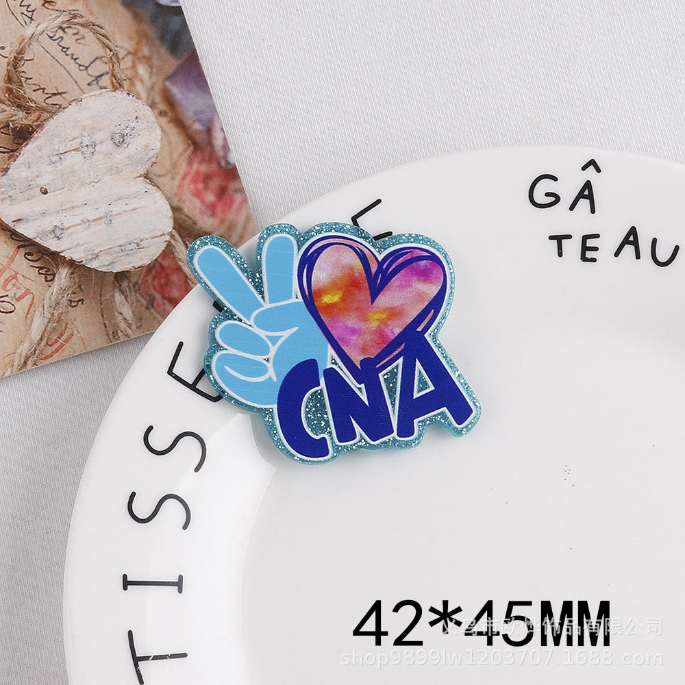 Wholesale 10pcs DIY Flatback Cartoon Acrylic Flatback Badge Reels Retractable Keychain DIY Accessories ACC-FK-OuYe001