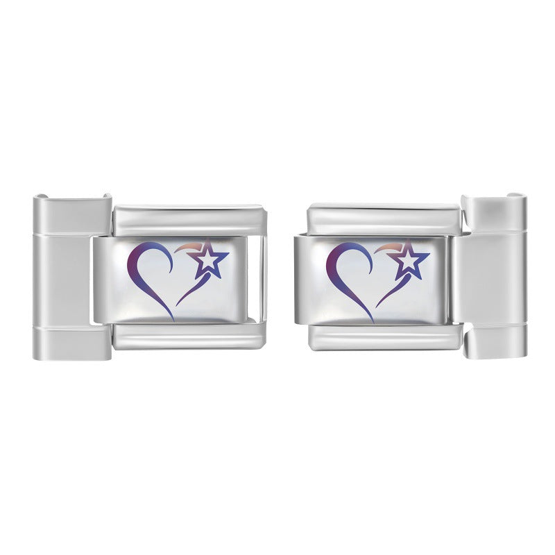 Wholesale 9mm Italian Charm Starter Bracelets DIY square Single Section Creative Stainless Steel Composable Bracelet