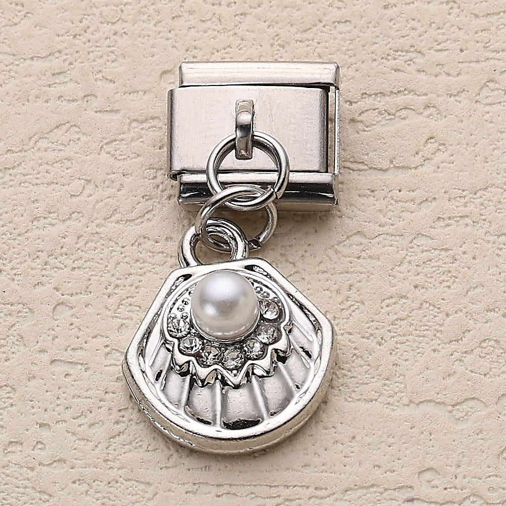 Wholesale 10pcs Italian Charm Bracelet 9mm DIY Splicing Colorful Fruits and Marine Life Series Stainless Steel Composable Bracelet