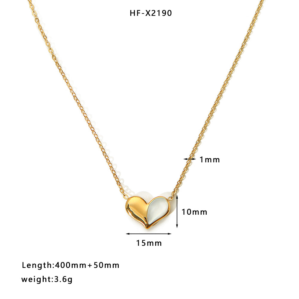 Wholesale  light luxury love heart necklace  stainless steel jewelry