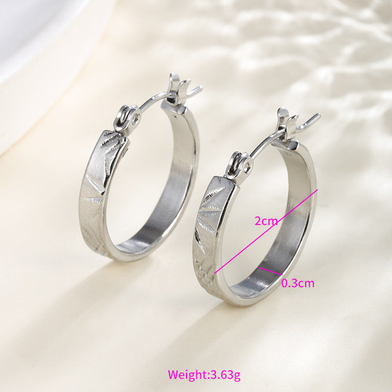 Wholesale Stainless steel heart-shaped large circle earrings