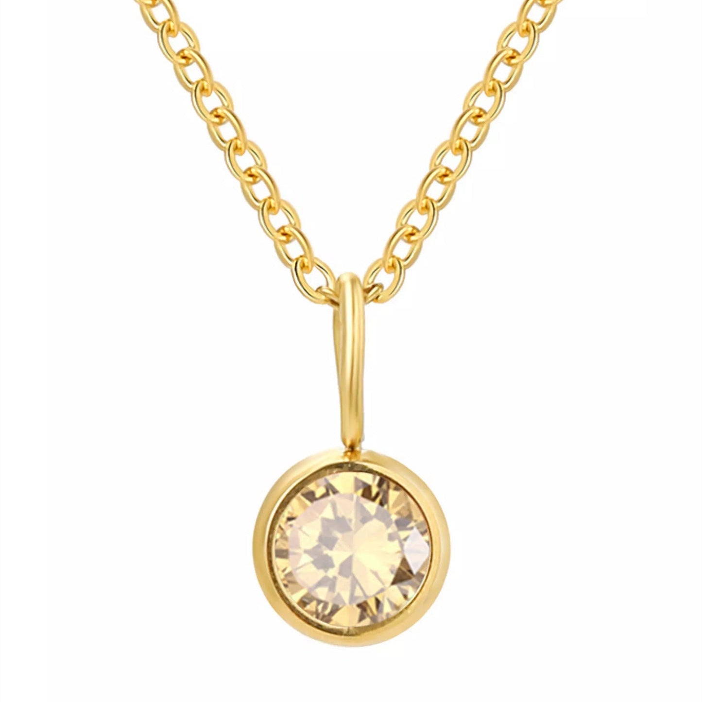 Wholesale Stainless Steel 12 Birthstone Necklace Twelve Birthstone Pendant DIY Jewelry