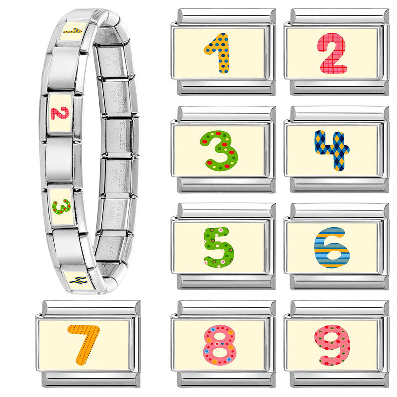 Wholesale Fashion DIY Modular Number Bracelet Kit Stainless Steel Colorful Jewelry Making Accessory For Everyday Wear