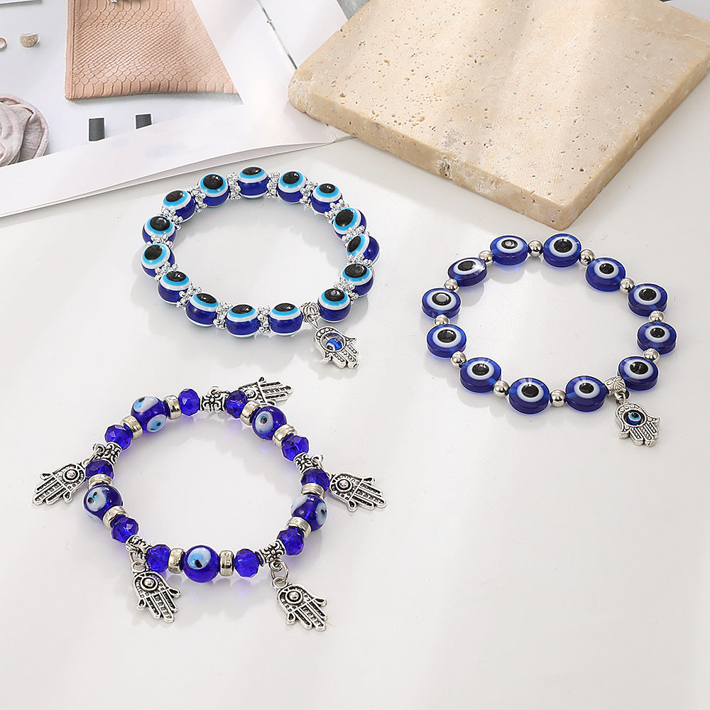 Wholesale Blue Devil Eye Resin Ball Bracelet Miyuki ACC-BT-MY009