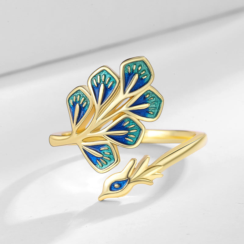 Wholesale Copper Peacock Adjustable Ring,  Fashion Animal Jewelry for Everyday Wear