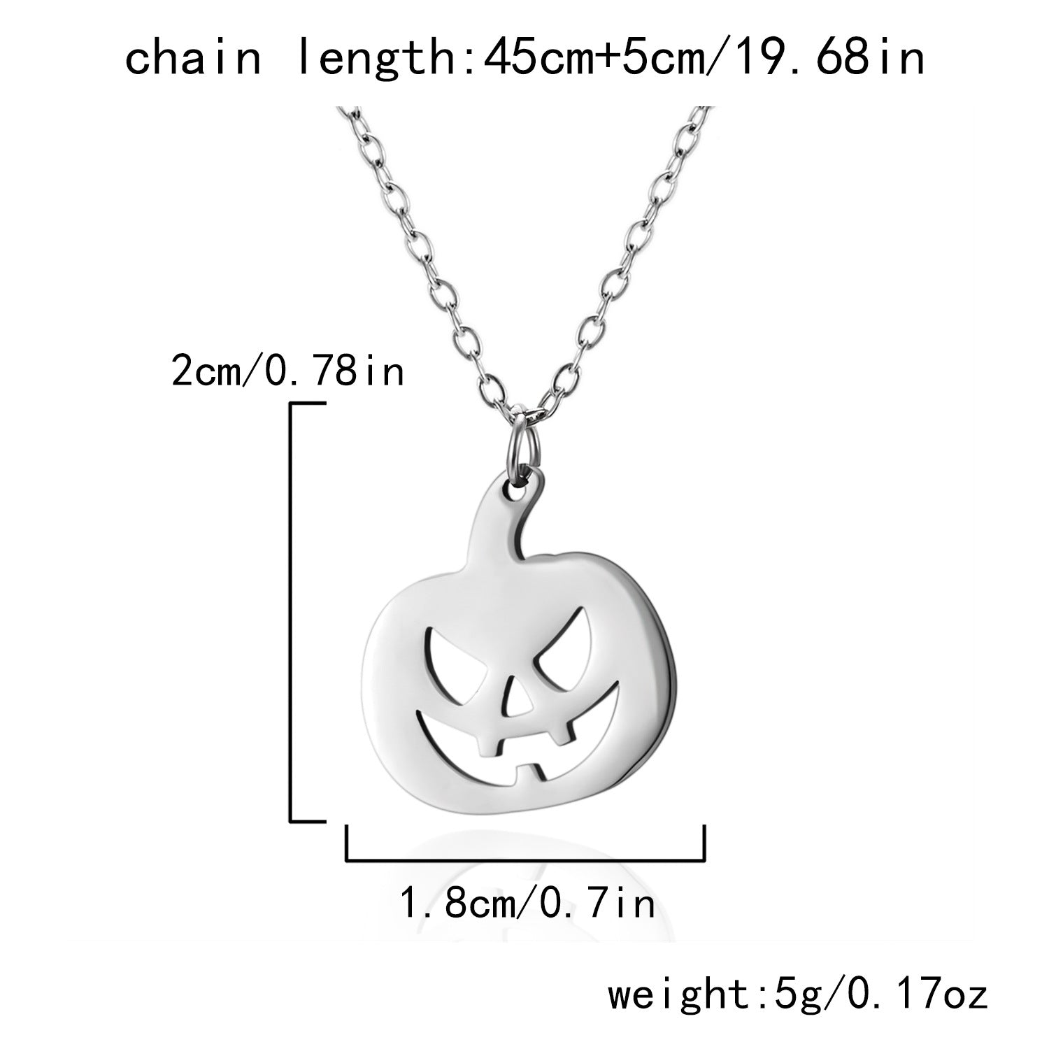 Wholesale Stainless Steel  Ghost Necklace Pumpkin  Pendant Trendy Jewelry Accessory