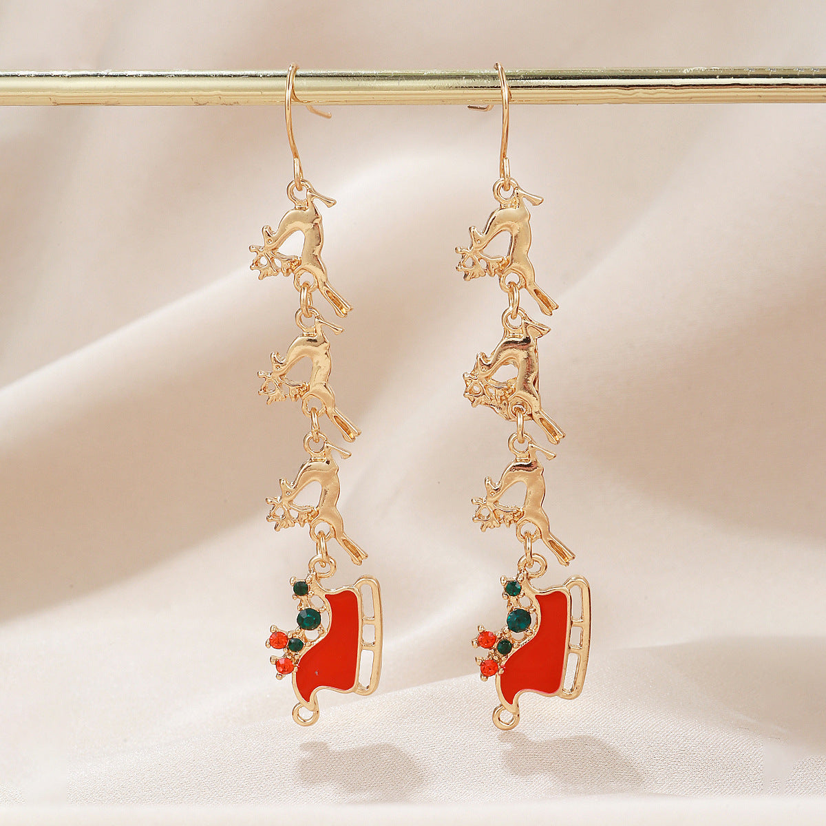 Wholesale Christmas elements Santa Claus earrings