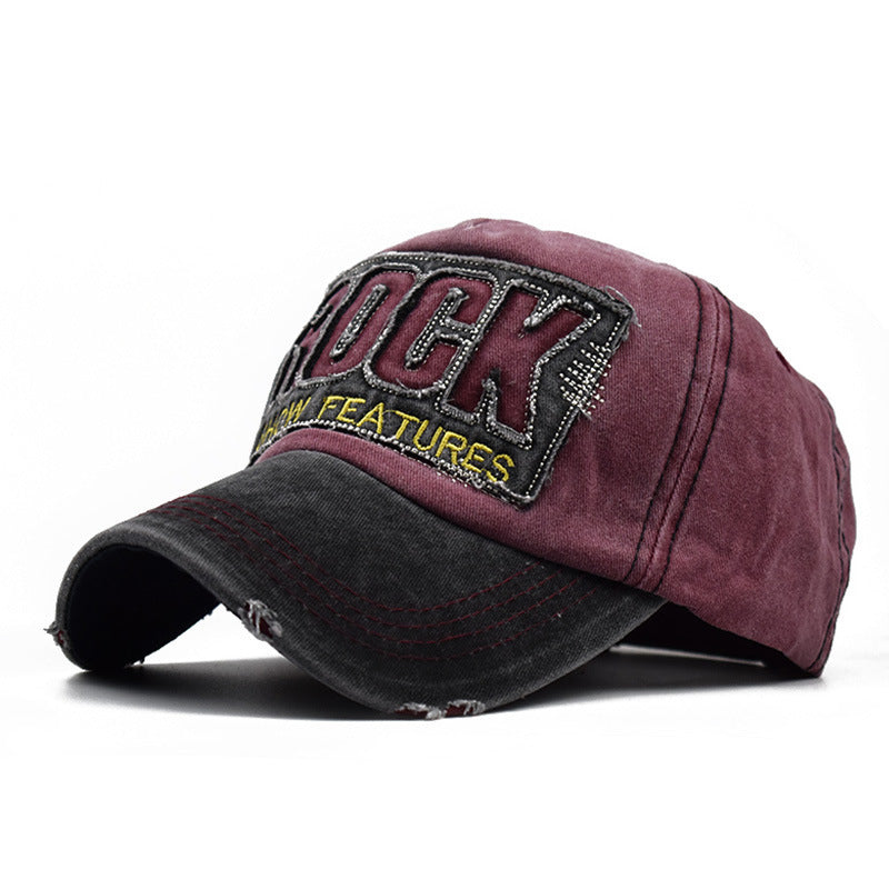Wholesale Trendy Yellow Hip Hop Baseball Cap Patchwork Distressed Washed Cotton Adjustable Wide Brim Street Fashion Accessory For Men And Women