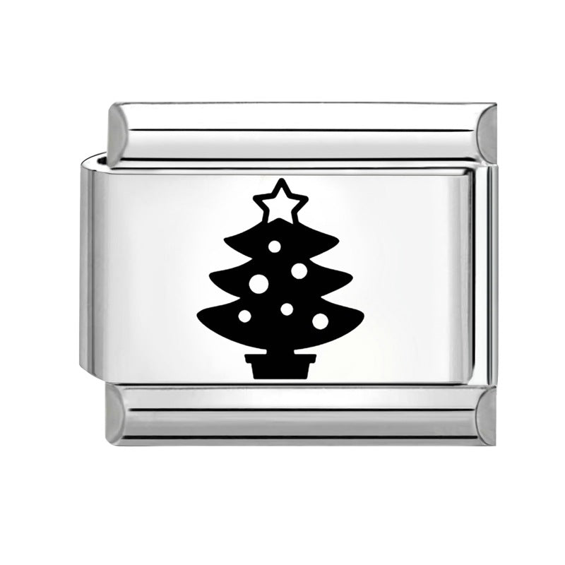 Wholesale Italian Charm Bracelet 9mm DIY Splicing Removable Christmas Cartoon Stainless Steel Composable Bracelet