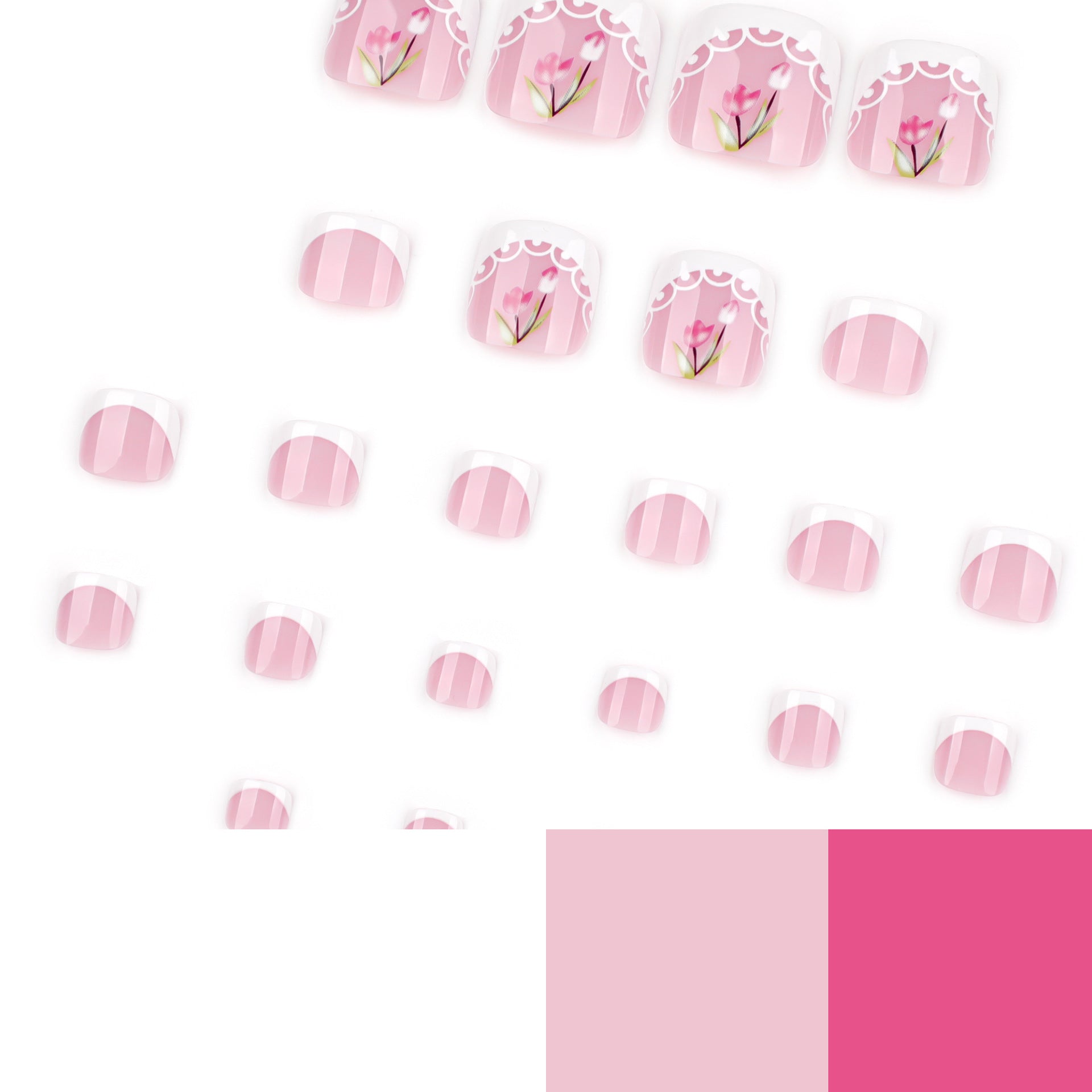 Wholesale 24 Pieces/box White Flower Bow Nails Kits Nail Stickers