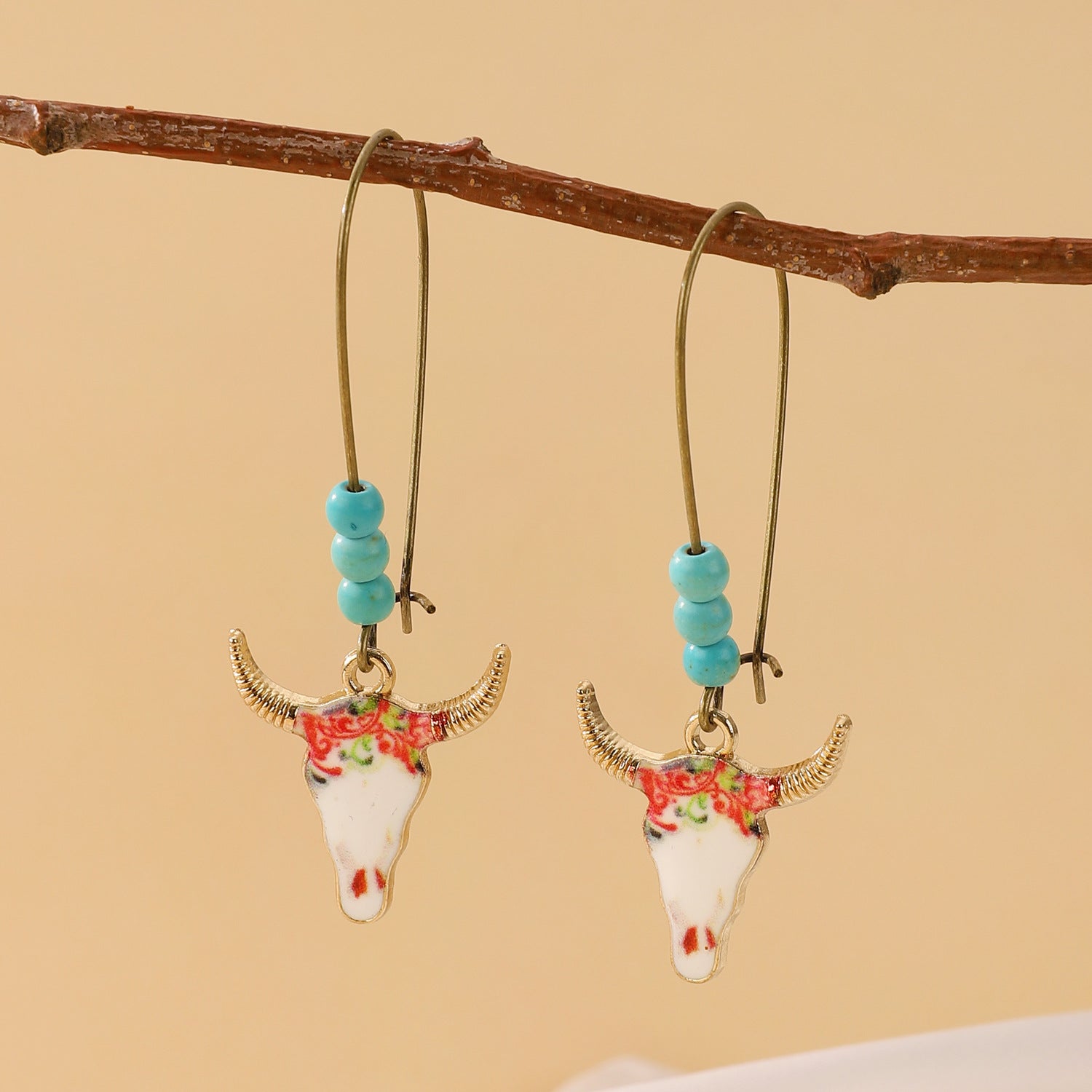 Wholesale  retro pine stone cowboy hat boots horse alloy earrings suit