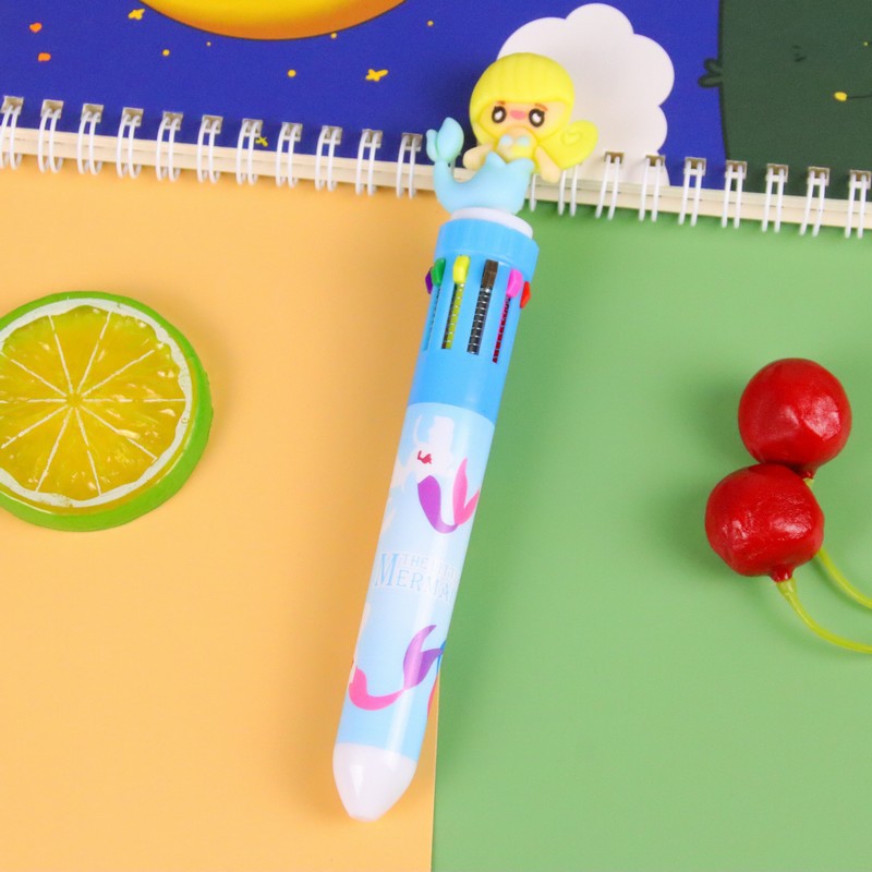 Wholesale  ten color ballpoint pen  push ballpoint pen