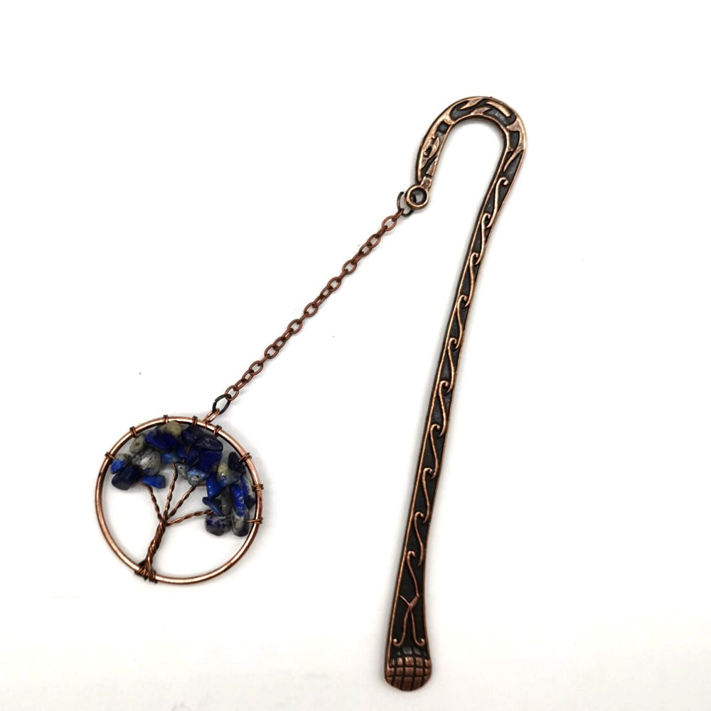 Wholesale Natural Gravel Crystal Tree of Life Bookmarks Natural Stone ACC-BM-HanX004