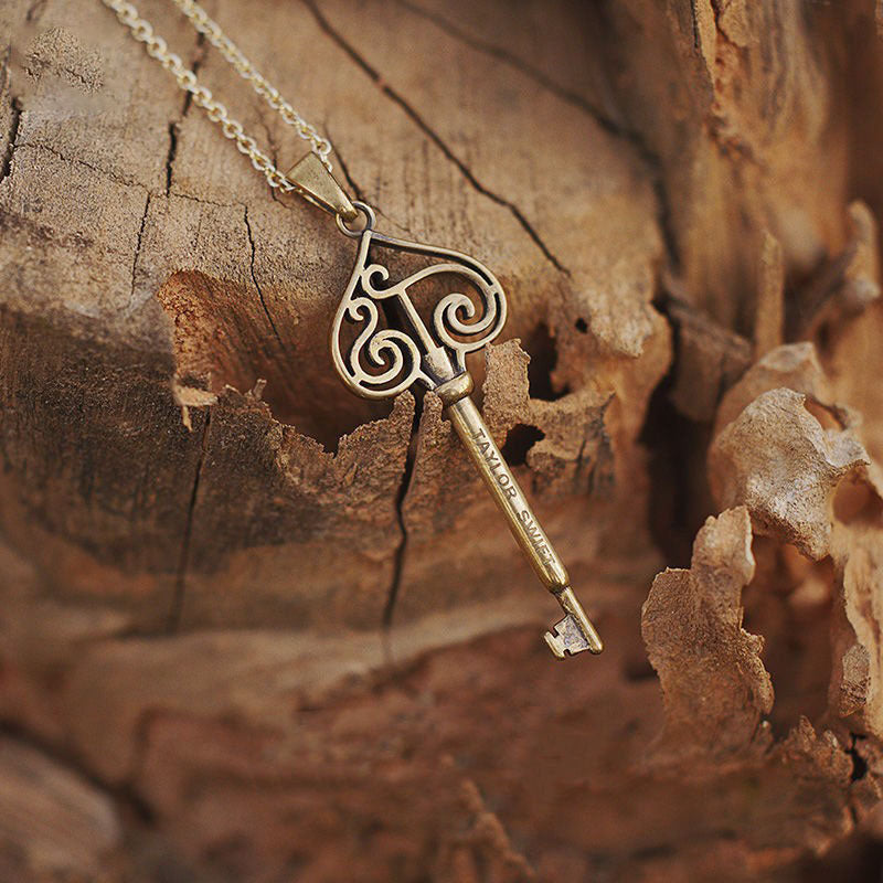 Wholesale Hollow key shape luxury necklace