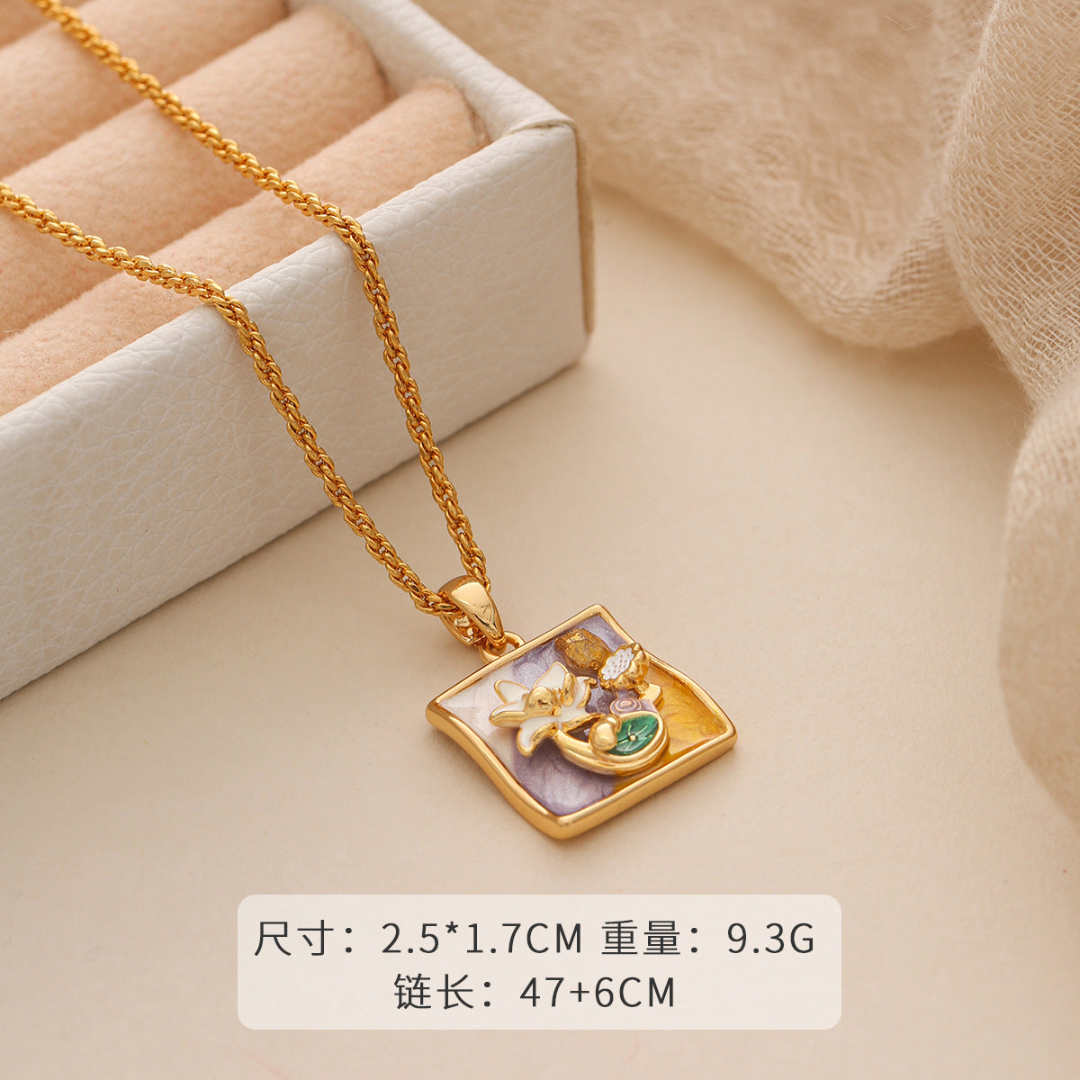 Wholesale  Oil Painting Necklace Light Luxury  Collarbone Chain
