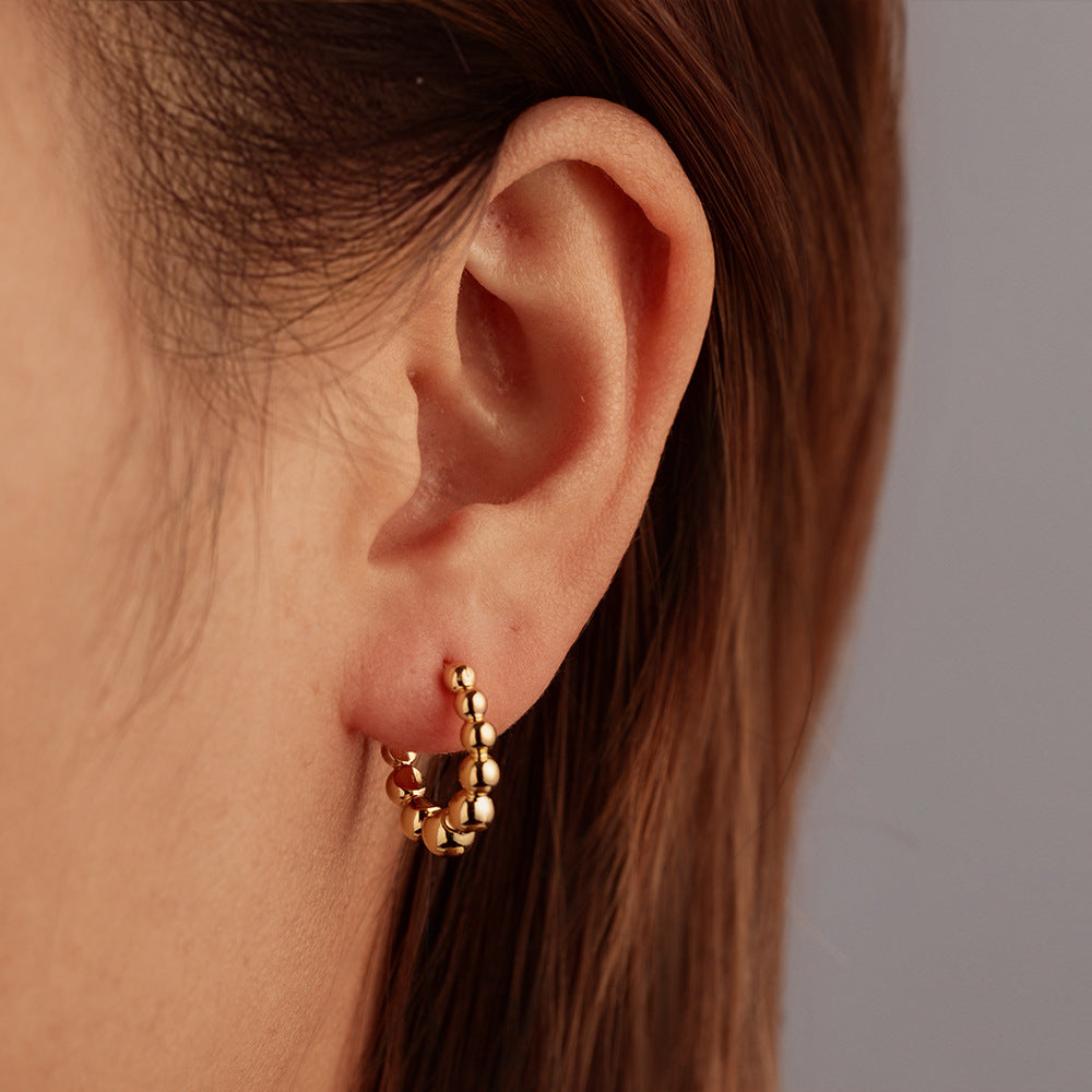 Wholesale Stainless steel earrings with zircon settings