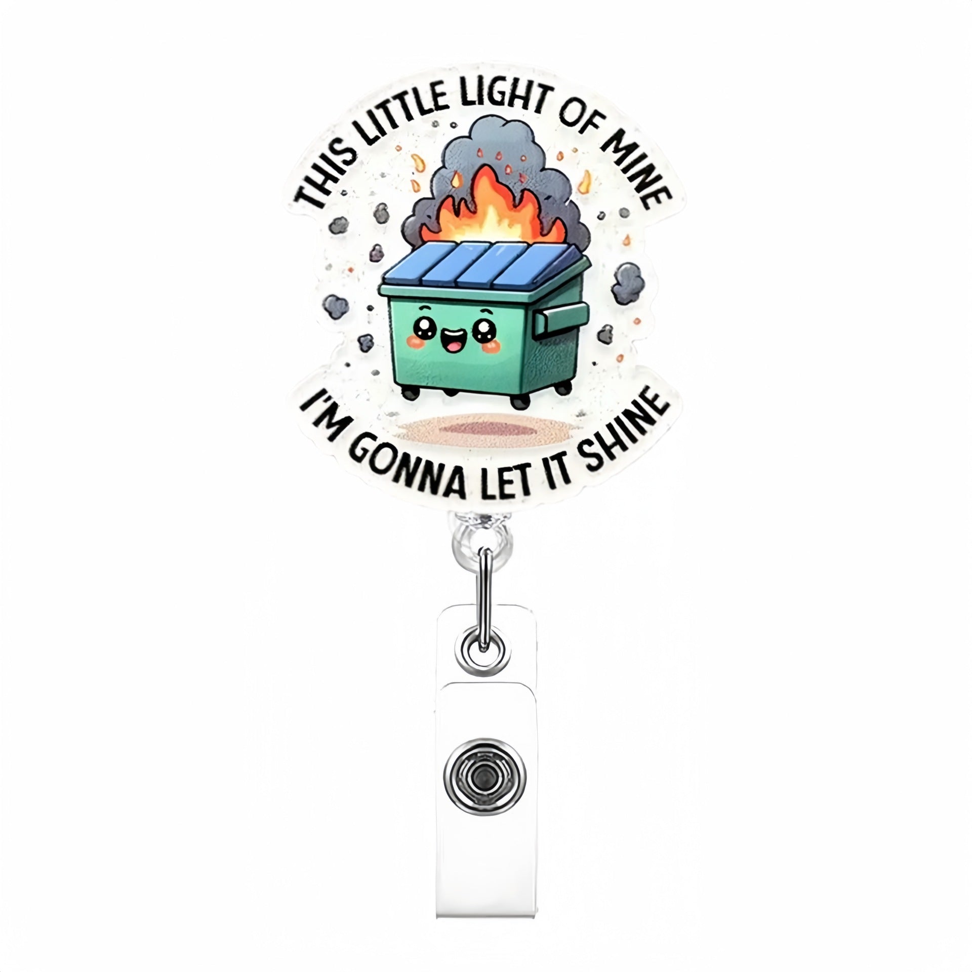 Wholesale Acrylic Badge Reel Keychain with Fun Pattern