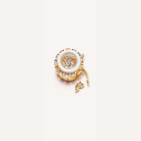 Wholesale round box high love zircon four-leaf clover flower necklaces pendant