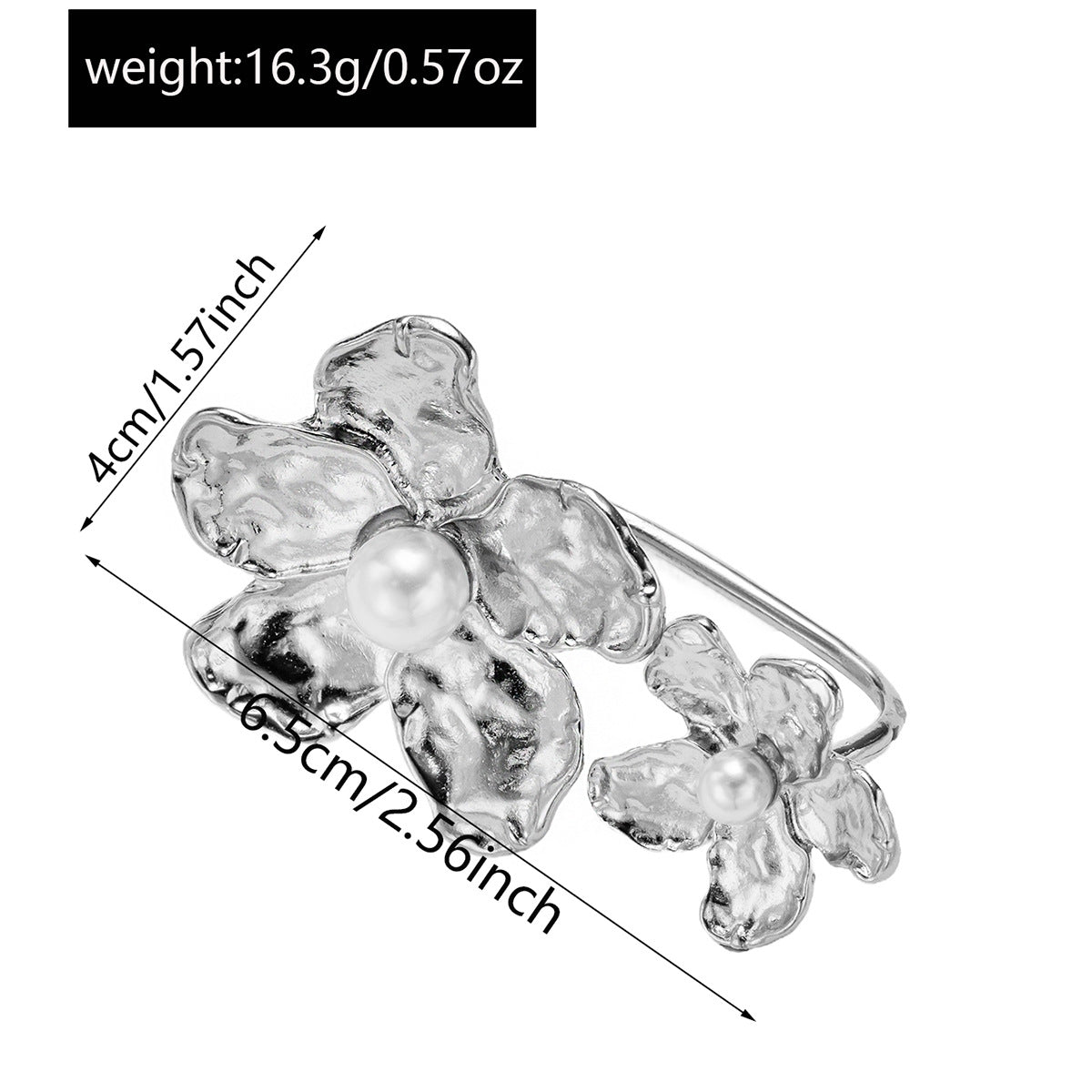 Wholesale Flower Finger Ring Distinctive Exaggerated Irregular Petal Fold  Ring