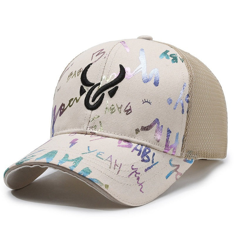 Wholesale Graffiti Embroidery Breathable Hat Baseball Cap ACC-HT-YuFeng001