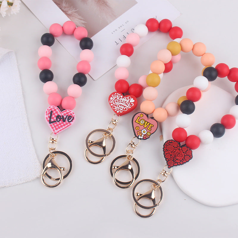 Wholesale Valentine's Day love silicone wrist keychain