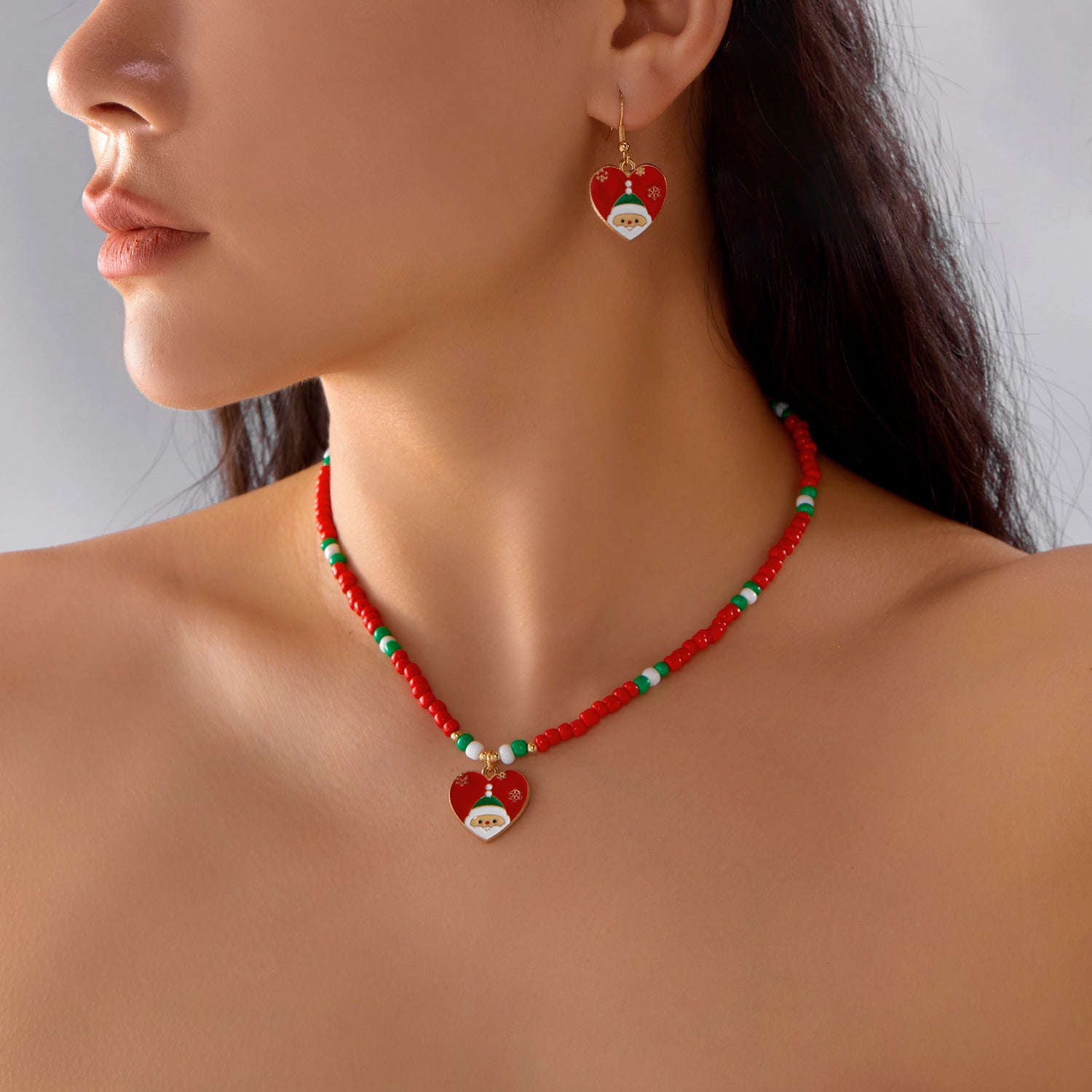 Wholesale rice bead necklace Christmas tree snowflake necklace